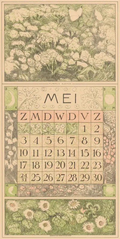 Kalenderblad Mei Met Dolle Kervel