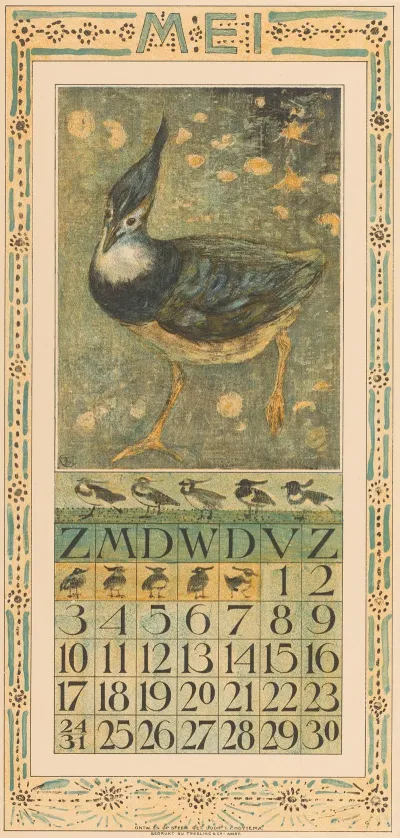 Kalenderblad Mei Met Kievit