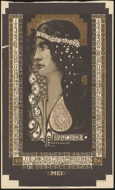 Kalenderblad Voor April Tot En Met Juni 1924