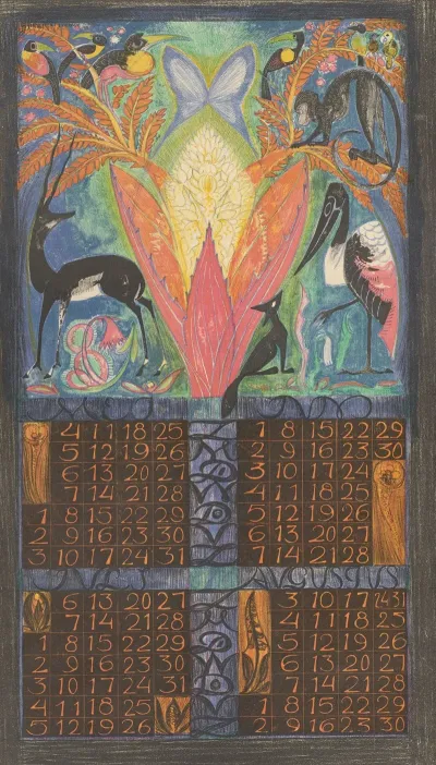 Kalenderblad Voor Mei Tot En Met Augustus 1924