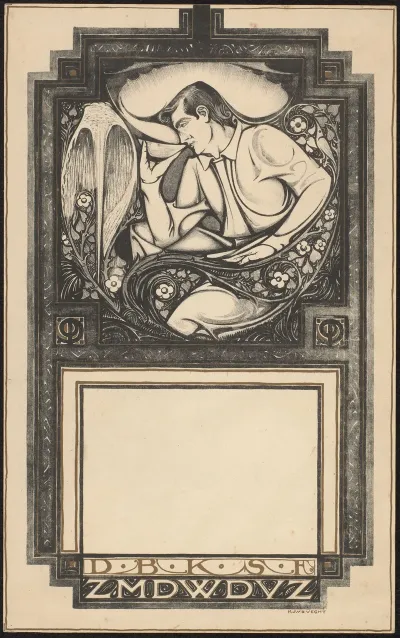 Kalenderschild Voor Een Kalender Voor 1919