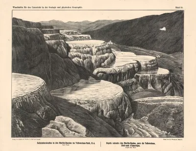 Kalksinterabsatze In Den Marble Bassins Im Yellowstone Park N A