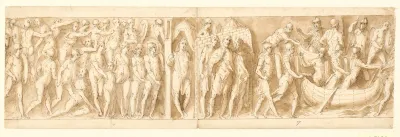 Kamp Mellem Romere Og Sarmatere Marcus Aurelius Taler Med To Ledsagere Uden For Lejren Indskibning Og Passage