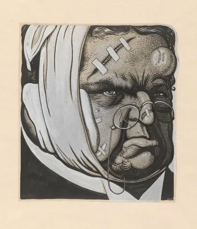 Karikatuur Van Abraham Kuyper Na De Reis Naar Brussel En De Zaak Van Heeckeren