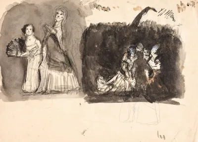 Karnevalsscene Samt Studie Til Diogenes