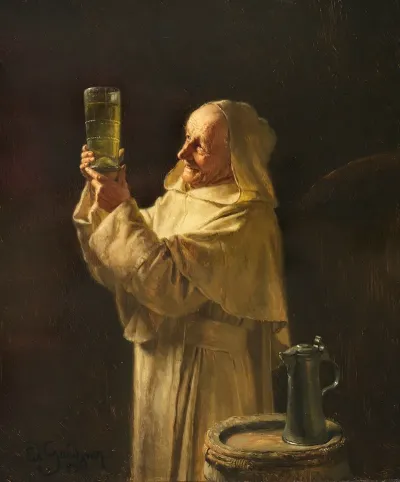 Kellermeister Mit Weiser Kutte