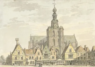 Kerk En Markt Te Bergen Op Zoom