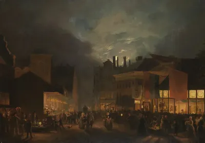 Kermis Op De Botermarkt Bij Avond