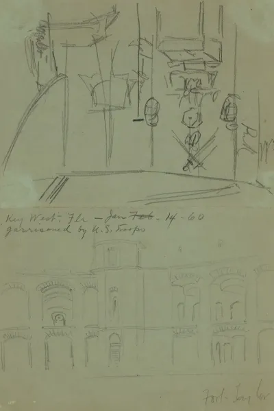 Key West Fla Jan 14 60 Garrisoned By U S Troops Fort Taylor