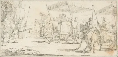 Keys Of A City Offered To A Procession Of Cardinals Headed By A Riderless Horse