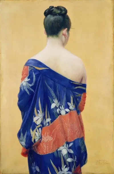 Kimono With Iris Pattern
