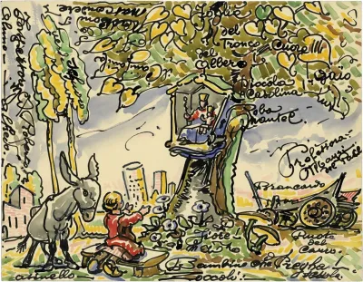 Kind Met Ezel Aan Boom Met Mariakapelletje