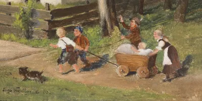 Kinder Mit Wagen