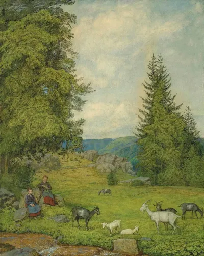 Kinder Mit Ziegenherd