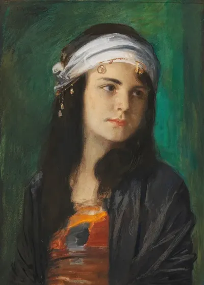 Kinderbildnis Hedda Die Tochter Des Kunstlers Als Orientalin