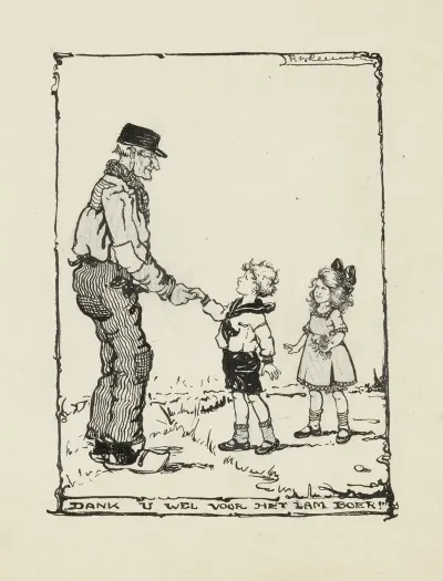 Kinderen Bedanken Een Boer Dank U Wel Voor Het Lam Boer