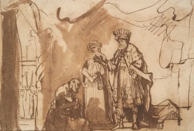 King Ahasuerus And Queen Esther Acknowledging Mordecais Role In Saving The Jews