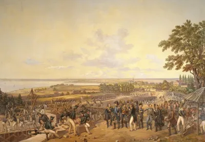 King Carl Xiv Johan Of Sweden Visiting The Canal Locks At Berg In 1819