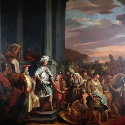 King Cyrus Handing Over The Treasure Looted From The Temple Of Jerusalem