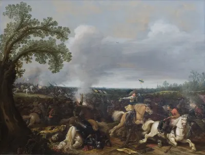King Gustav Ii Adolf Of Sweden At The Battle By Lutzen November 16th 1632