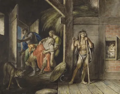King Lear Iii 6 Chamber In A Farm House Kent Gloucester And Fool Bearing The King