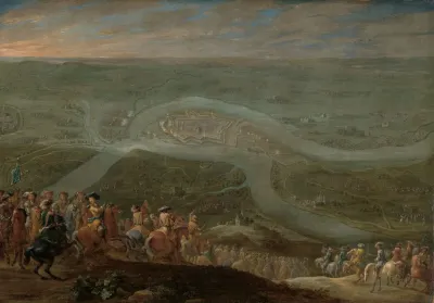 King Louis Xiv And His Entourage At The Siege Of Schenkenschans 1672