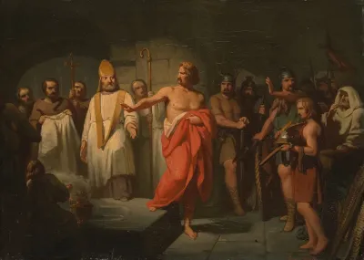 King Radbout Refuses To Be Baptised Anno 719