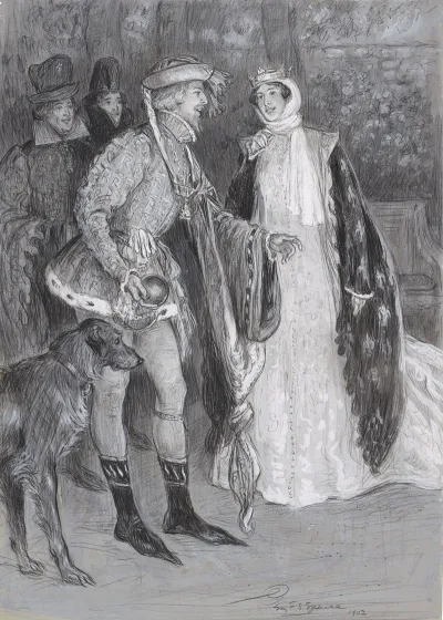 King Richard Ii Mr Tree As Richard And Lily Brayton As The Queen The Opening Scene At His Majestys Theatre