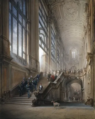 King Victor Emanuel Ii And Camillo Cavour At The Opening Of The Senato Subalpino