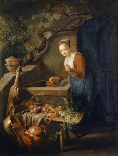 Kitchen Maid At The Well 2