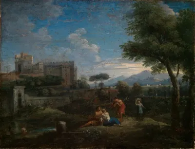 Klassische Landschaft Bei Rom Mit Blick Auf Das Belvedere Des Vatikans