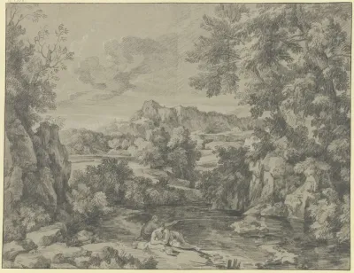 Klassische Landschaft In Der Manier Des Gaspar Dughet Poussin