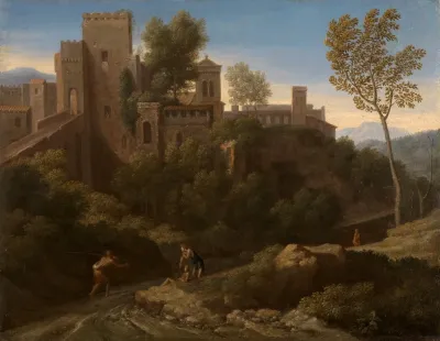 Klassische Landschaft Mit Gebauden In Tivoli