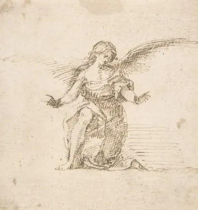 Kneeling Angel With Hands Outstretched