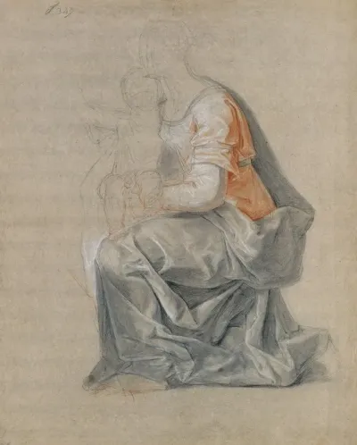 Kneeling Female Figure Holding A Child