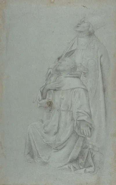 Kneeling St Francis And St Nicholas Of Bari
