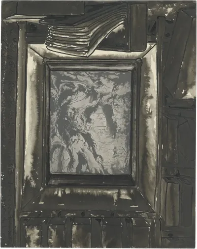 Knielende Figuren Met Armen In De Lucht