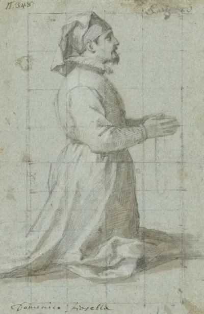 Knielende Stichter Met Een Broederschapskap