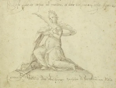 Kniende Frauenfigur Mit Palmenzweig Fides