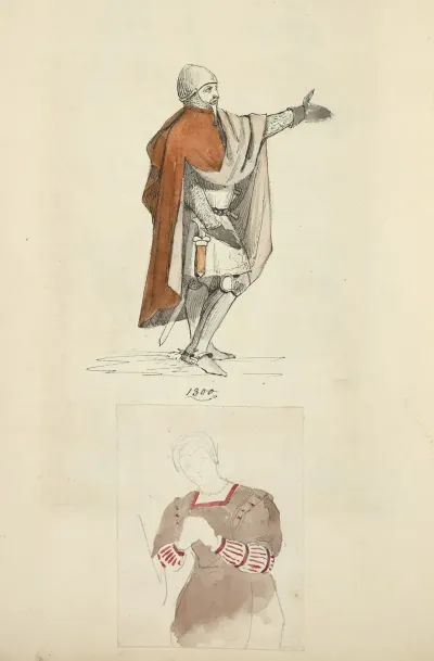 Knight 1400 Half Length Figure Of A Woman