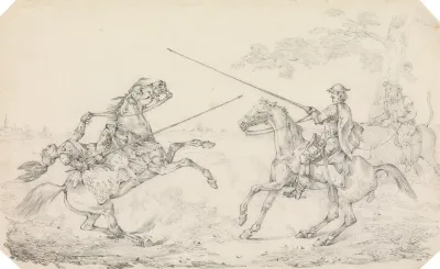 Knight Falling From His Horse At A Squires Tilt