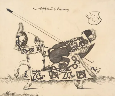 Knight On Horseback Facing Left
