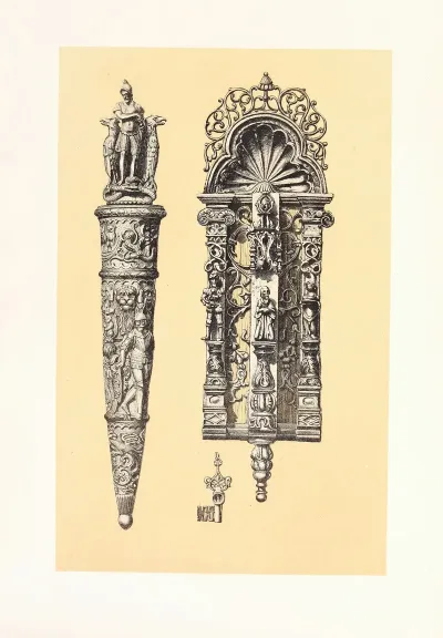 Knocker In Wrought Iron And Dagger In Cast And Chiselled Iron
