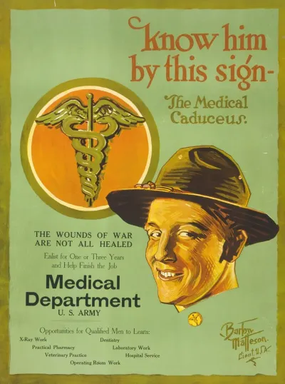 Know Him By This Sign The Medical Caduceus The Wounds Of War Are Not All Healed