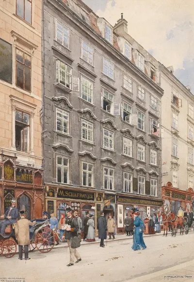 Kohlmarkt In Vienna And The Kunsthandlung Artaria Carriages A Post Man And Shopping Strollers
