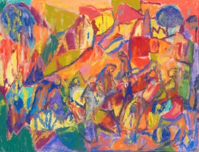 Komposition Mit Landschaft Und Figurengruppe