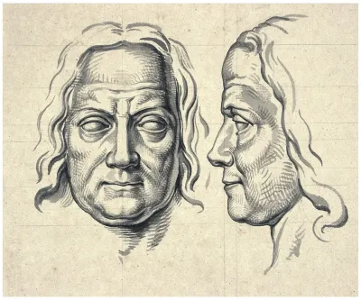 Kop Van Boerhaave En Face En En Profil Sculptuur