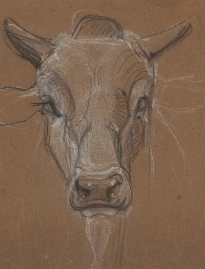 Kop Van Een Zebu Van Voren