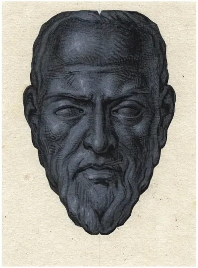 Kop Van Oldenbarnevelt En Face Sculptuur