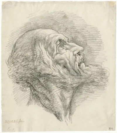 Kop Van Oude Man En Profil